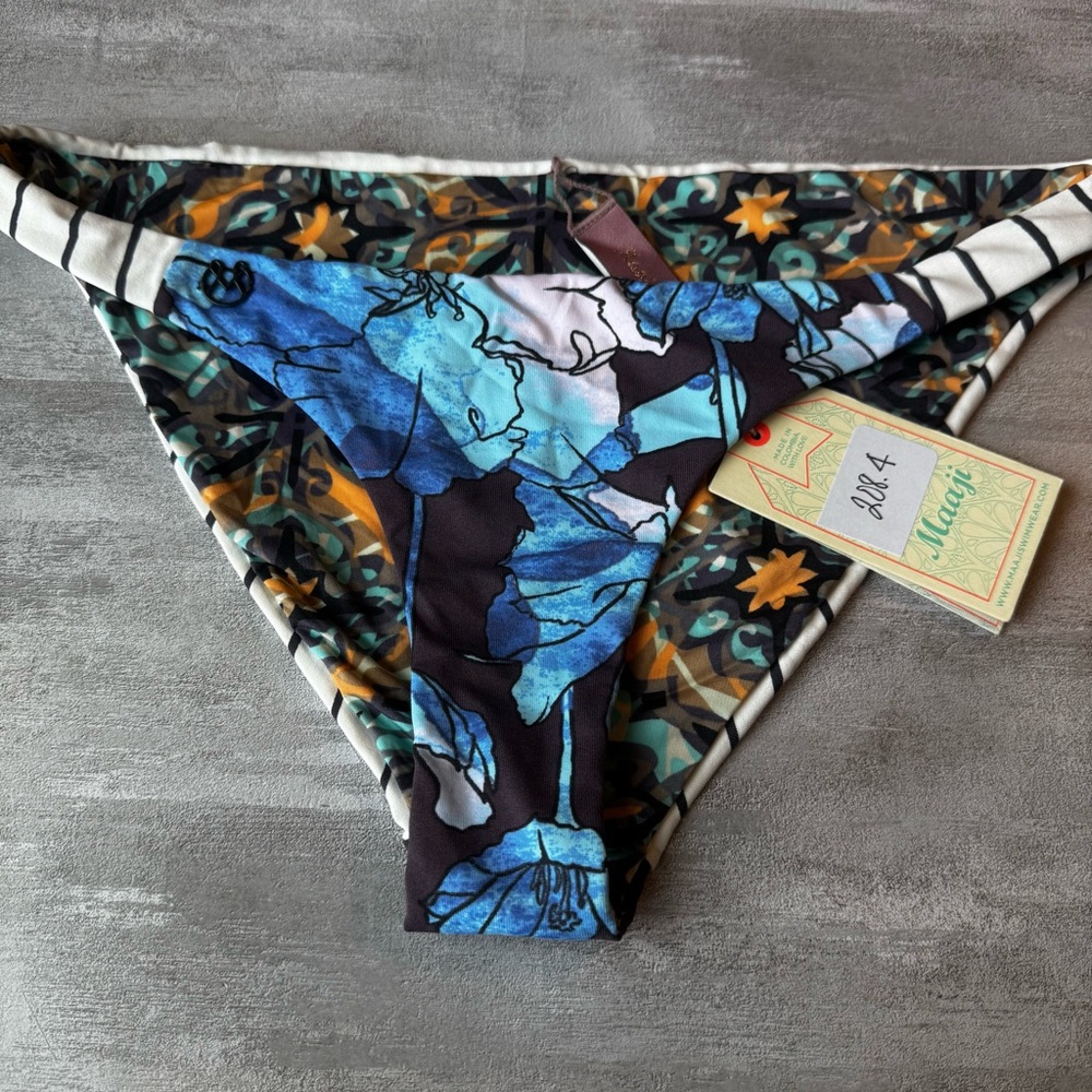 MAAJI SWIMWEAR Sierra Signature REVERSIBLE BIKINI BOTTOM (L) NWT $67 cheeky - Picture 4 of 10